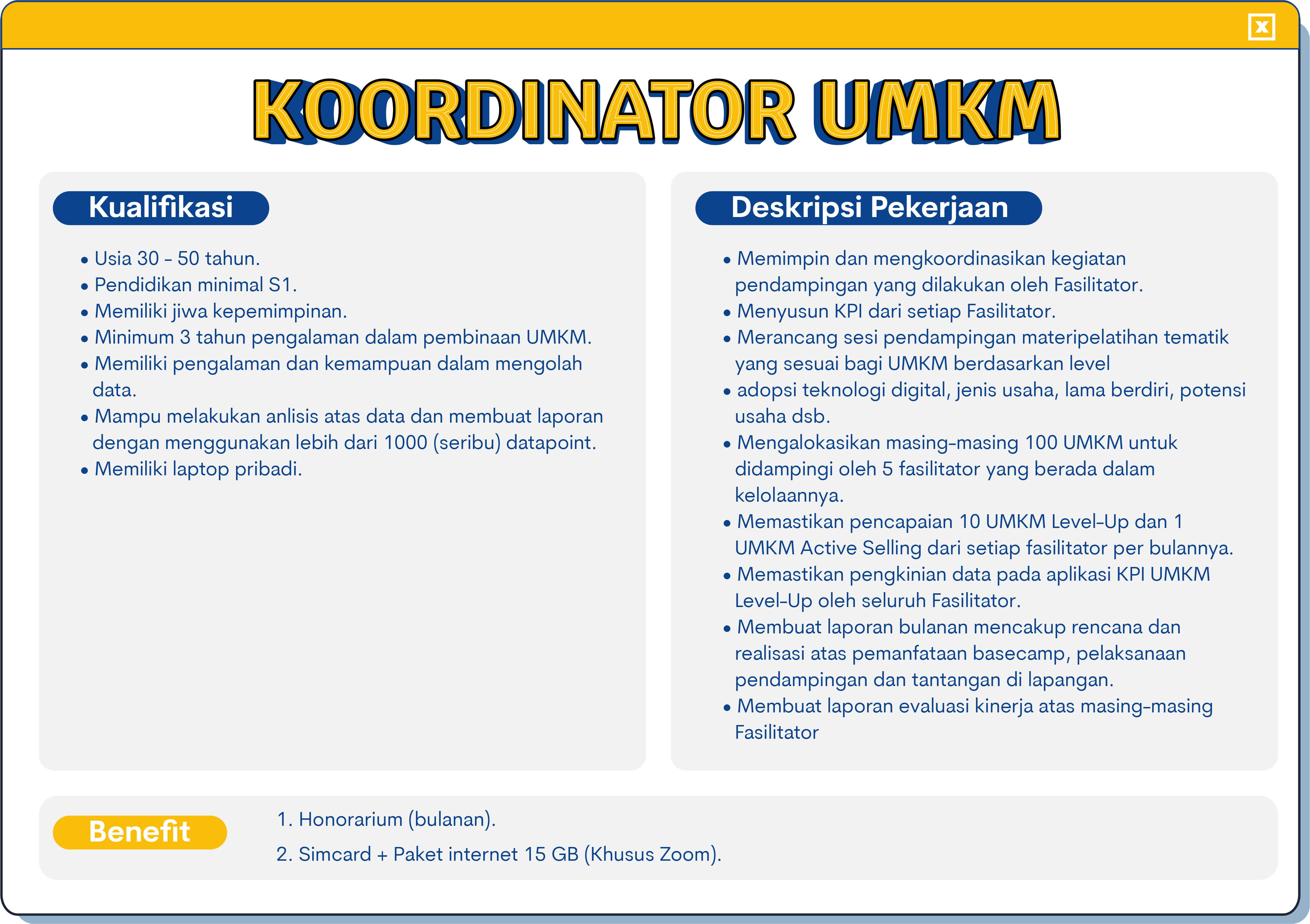Koordinator UMKM